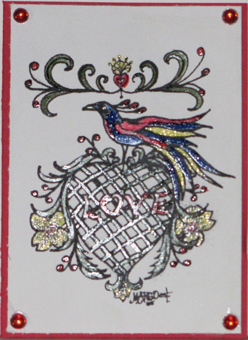 ein Herz-Vogel-Ornament